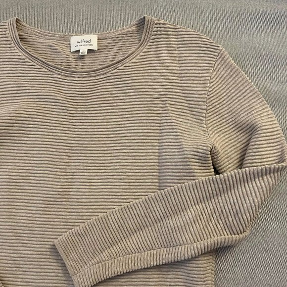 Aritzia Wilfred Ribbed Cashmere and Silk Sweater Dress - Picture 1 of 3